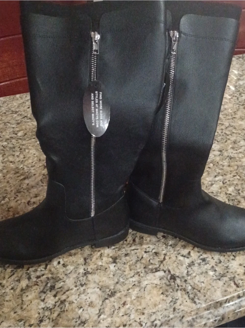 Style&co Black Knee-High Zipper Boots